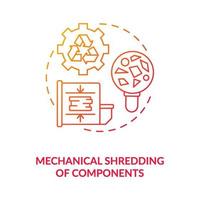 Mechanical components shredding concept icon vector