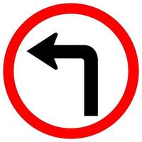 Gire a la izquierda, señal de tráfico.