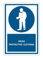 Wear Protective Clothing Symbol Sign vector