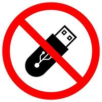 Do Not Use Flash Drive Symbol Sign vector