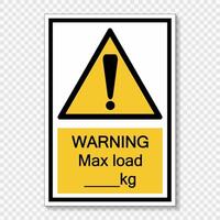 Symbol Warning max load kg sign vector