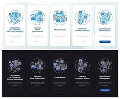 Uncompetitive methods onboarding mobile app page screen with concepts vector