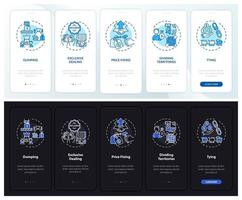 Uncompetitive ways onboarding mobile app page screen with concepts vector