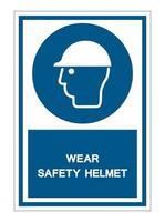 Symbol Wear Safety Helmet vector