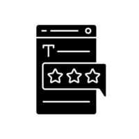 Recognized by clients black glyph icon vector