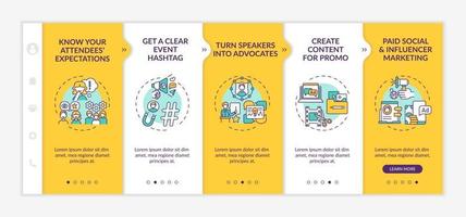 Remote event marketing onboarding vector template