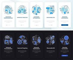 User behaviour analytics onboarding vector template