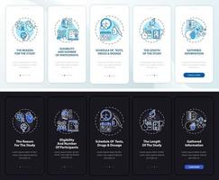 Study data onboarding mobile app page screen with concepts vector