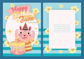 colourful birthday background illustration design for card vector