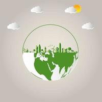ecología Las ciudades verdes ayudan al mundo con ideas conceptuales ecológicas ilustración vectorial vector