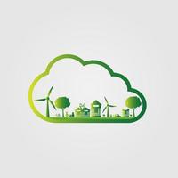 eco-friendly concept ideas,ecology concept cloud background,vector illustration vector