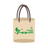 Ecology concept,eco-friendly fabric bag ideas.Vector illustration vector