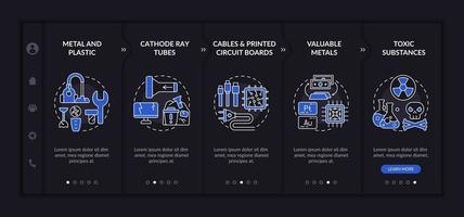 E-trash elements onboarding vector template