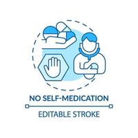 No self-medication concept icon vector