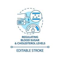 Regulating blood sugar and cholesterol levels concept icon vector