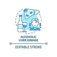 icono de concepto de enfermedad hepática alcohólica vector