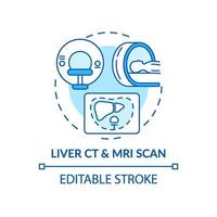 Liver CT and MRI scan concept icon vector