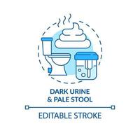 Dark urine and pale stool concept icon vector