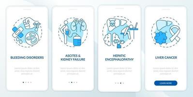 Hepatic failure outcome onboarding mobile app page screen with concepts vector