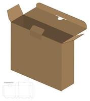 Box packaging die cut template design. 3d mock-up vector