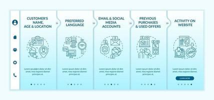 Smart content analytics criteria onboarding vector template