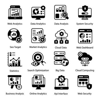 elementos de analítica web vector
