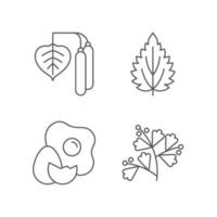 Intolerance for allergen linear icons set vector