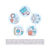 Comprehensive logistics concept line icons with text vector