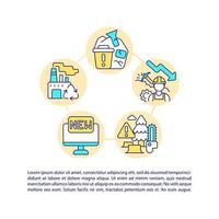 Decreased raw materials consumption concept line icons with text vector