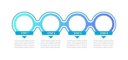 Empty gradient circles steps vector infographic template