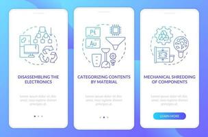 Toxic-waste utilization onboarding mobile app page screen with concepts vector