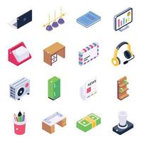 Office Equipment Isometric vector