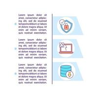 Data security concept line icons with text vector