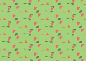 Vector texture background, seamless pattern. Hand drawn, green, red colors.