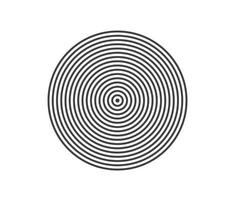 Concentric circle element. Black and white color ring. Abstract  vector illustration for sound wave, Monochrome graphic.