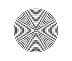 Concentric circle element. Black and white color ring. Abstract  vector illustration for sound wave, Monochrome graphic.