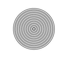 Concentric circle element. Black and white color ring. Abstract  vector illustration for sound wave, Monochrome graphic.