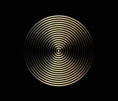 Concentric circle element. Gold luxurious color ring. Abstract  vector illustration for sound wave, golden graphic, Modern decoration for websites, posters, banners, template EPS10 vector