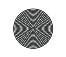 Concentric circle element. Black and white color ring. Abstract  vector illustration for sound wave, Monochrome graphic.