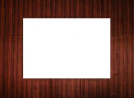 Old brown wooden boards and blank white poster photo