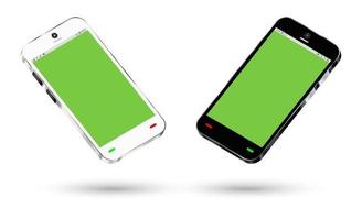 side view of a smartphone with a green screen vector