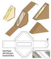 diseño de plantilla troquelada de embalaje de caja. Maqueta 3d vector