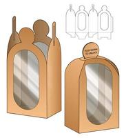 Box packaging die cut template design. 3d mock-up vector