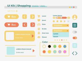 Shopping UI elements kit vector