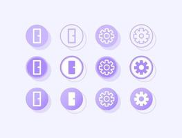 Fitness tracker app settings buttons UI elements kit vector