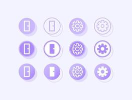 Fitness tracker app settings buttons UI elements kit vector