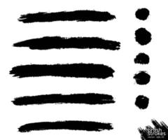 Vector grunge black paint, ink brush stroke, brush. Dirty artistic design element. Abstract black paint ink brush stroke for your design use frame or background for text. set - Vector