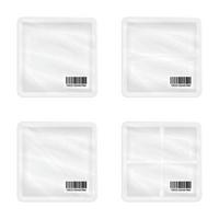 top view of White polystyrene square packaging mockup vector