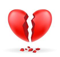 broken heart vector on a white background