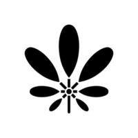 Schefflera black glyph icon vector